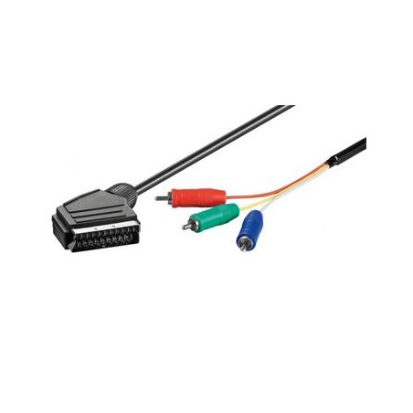 goobay SCART M (21-pin) 3x RCA M (YUV/RGB) 1m