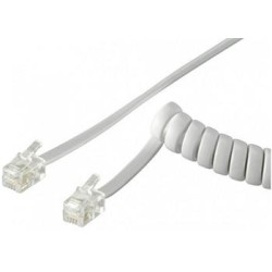PremiumCord Kabel telefonní sluchátkový kroucený 4 žíly 4m - bílý