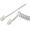 PremiumCord Kabel telefonní sluchátkový kroucený 4 žíly 4m - bílý