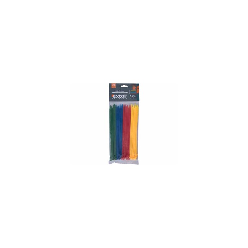 Extol Premium Vázací pásek 3.6x200mm /100ks/ - 4 barvy