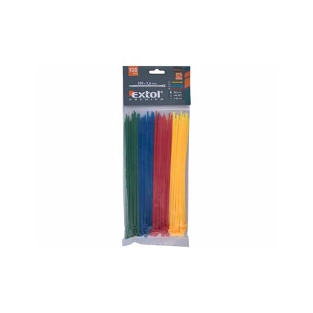 Extol Premium Vázací pásek 3.6x200mm /100ks/ - 4 barvy