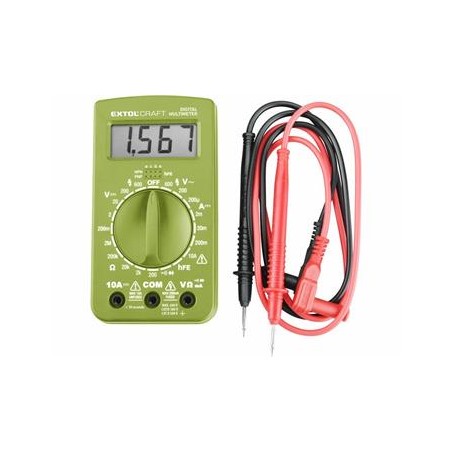 Extol Craft Digitální multimetr (U,I,R), měření do 250V/10A/2000kO, test baterií