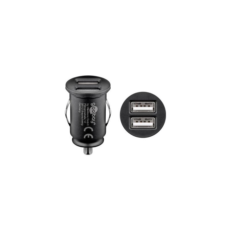 goobay Napájecí 12V autoadaptér na 2x USB 2,1A černý