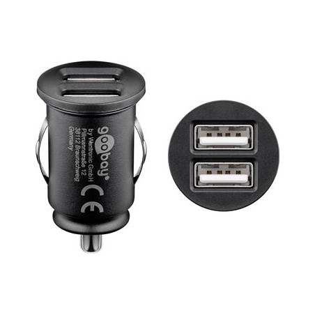 goobay Napájecí 12V autoadaptér na 2x USB 2,1A černý