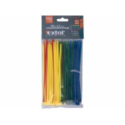 Extol Premium Vázací pásek 2.5x150mm /100ks/ - 4 barvy