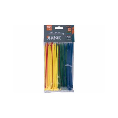 Extol Premium Vázací pásek 2.5x150mm /100ks/ - 4 barvy