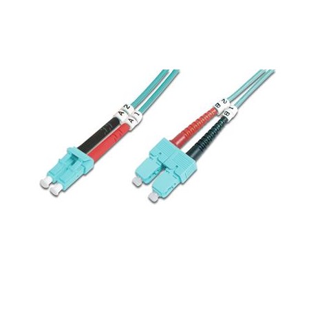DIGITUS Fiber Optic Patch Cord, LC/SC Multimode 50/125 µ, OM3, Duplex, 5m