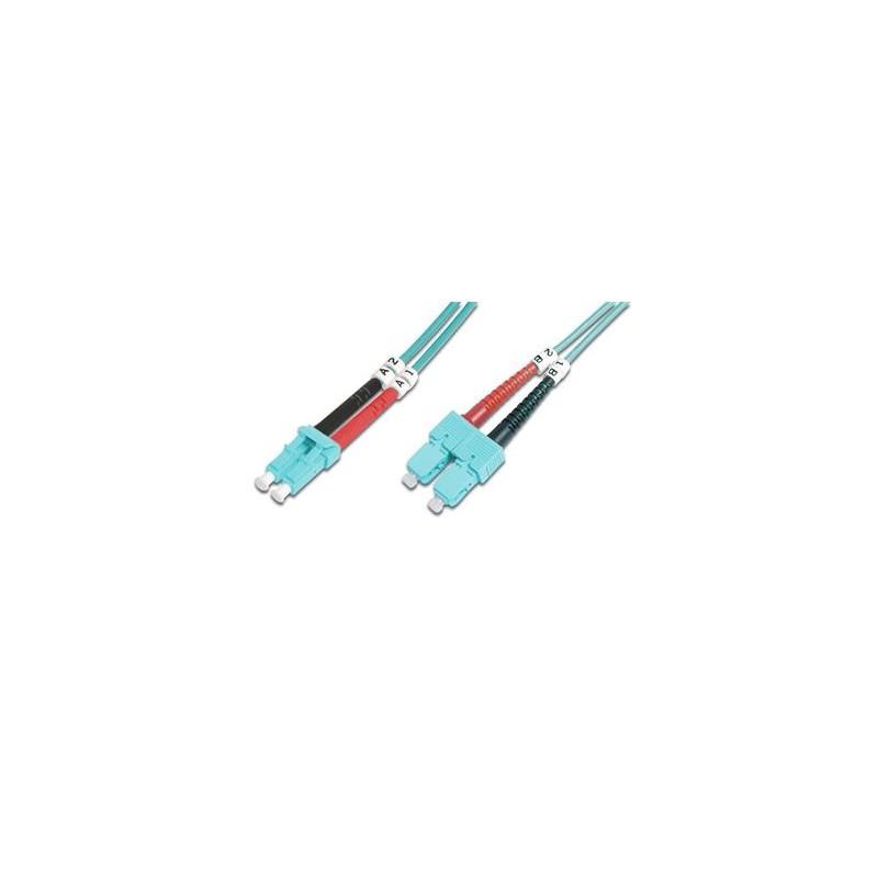 DIGITUS Fiber Optic Patch Cord, LC/SC Multimode 50/125 µ, OM3, Duplex, 2m