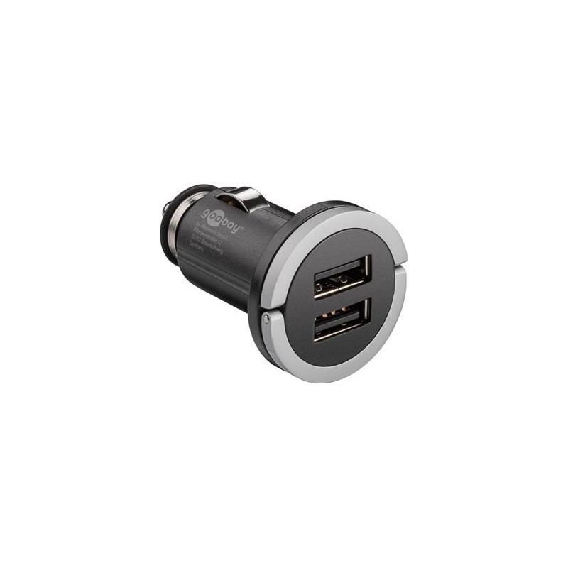goobay Napájecí 12-24V autoadaptér na 2xUSB 2.1A s nízkým profilem