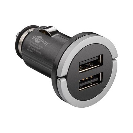 goobay Napájecí 12-24V autoadaptér na 2xUSB 2.1A s nízkým profilem