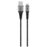 Goobay Lightning iPhone nabíjecí a synchronizační kabel, opletený, černo-stříbrný, 8pin - USB A M/M, 1m