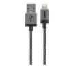 CABSTONE Lightning iPhone nabíjecí a synchronizační kabel, opletený, černo-stříbrný, 8pin - USB A M/M, 0.3m