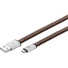 goobay Micro USB 2.0, A-B nabíjecí a datový kabel, z pravé kůže, 1m