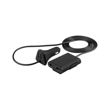 goobay Čtyřnásobný USB 9,6A auto adaptér a nabíječ mobilních telefonů a tabletů