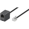 PremiumCord Kabel prodlužovací telefonní rovný 6P4C plug - 6P4C jack 3m - černý
