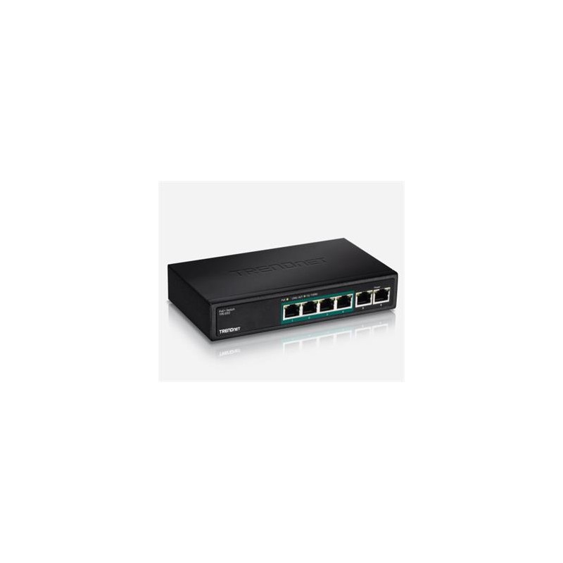 TRENDnet PoE 6port switch 10/100 N-Way, kovový, 60W max.