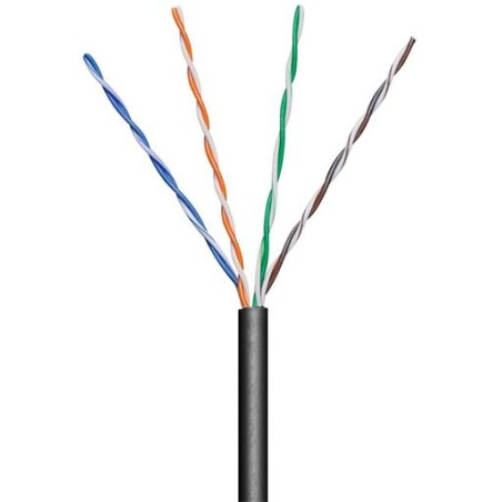 goobay TP Kabel 4x2,drát UTP Cat5e AWG24, 100m, černá, venkovní provedení