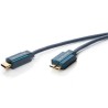ClickTronic HQ OFC Kabel USB-C/male - USB 3.0 Micro-B/male, modrý, 3m