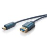 ClickTronic HQ OFC Kabel USB-C/male - USB 3.0 A/female, modrý, 50cm