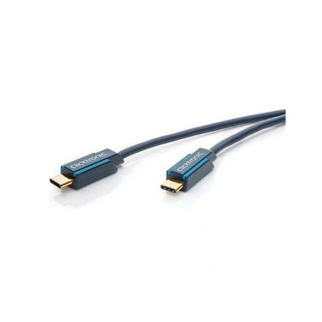 ClickTronic HQ OFC Kabel USB-C/male - USB-C/male, modrý, 1m