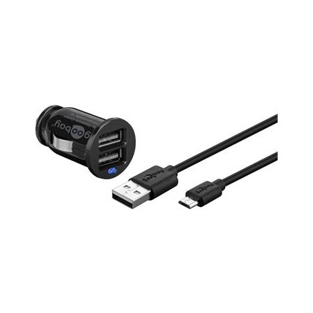 goobay Napájecí 12V autoadaptér na 2xUSB 2,1A s micro USB kabelem 1m