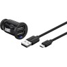 goobay Napájecí 12V autoadaptér na 2xUSB 2,1A s micro USB kabelem 1m