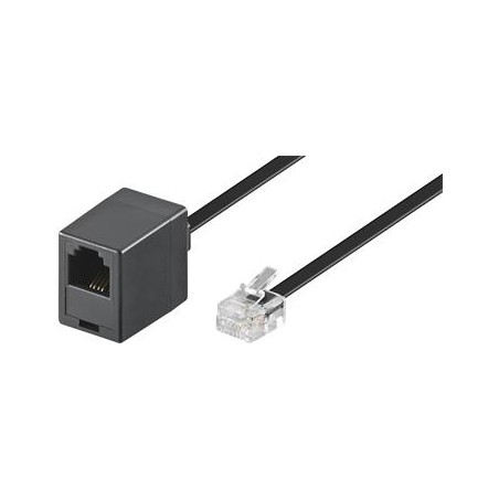 PremiumCord Kabel prodlužovací telefonní rovný 6P4C plug - 6P4C jack 10m - černý