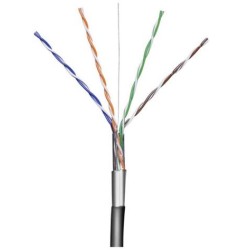 goobay TP Kabel 4x2,drát F/UTP Cat5e AWG24, 100m, černá, venkovní provedení