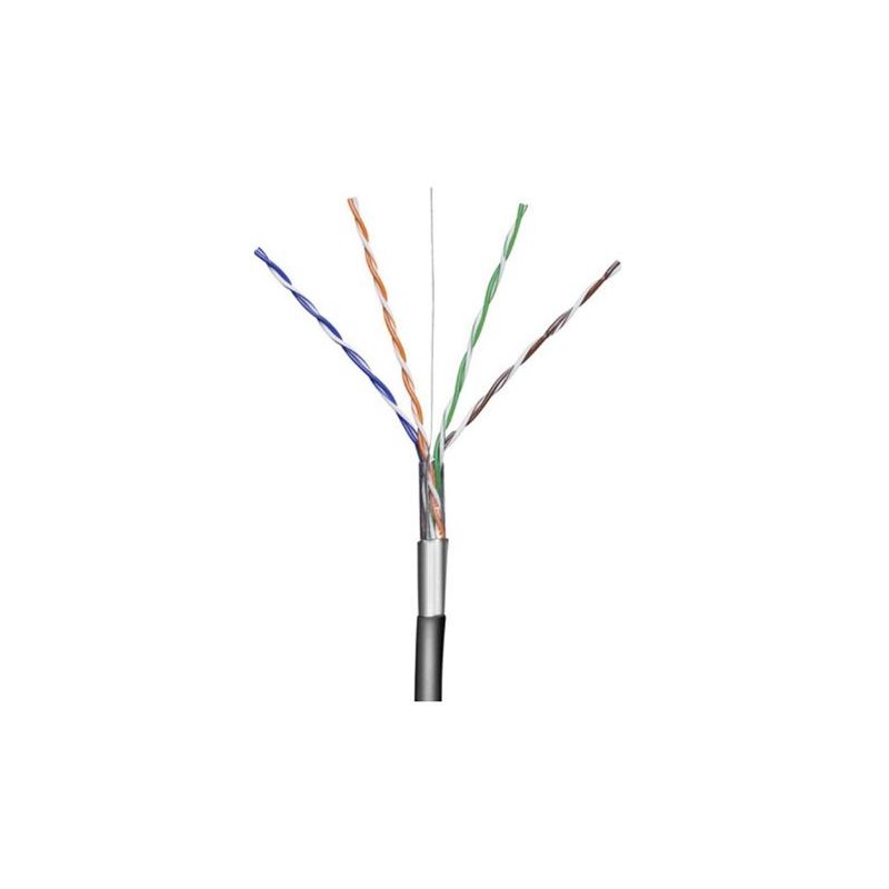 goobay TP Kabel 4x2,drát F/UTP Cat5e AWG24, 100m, černá, venkovní provedení