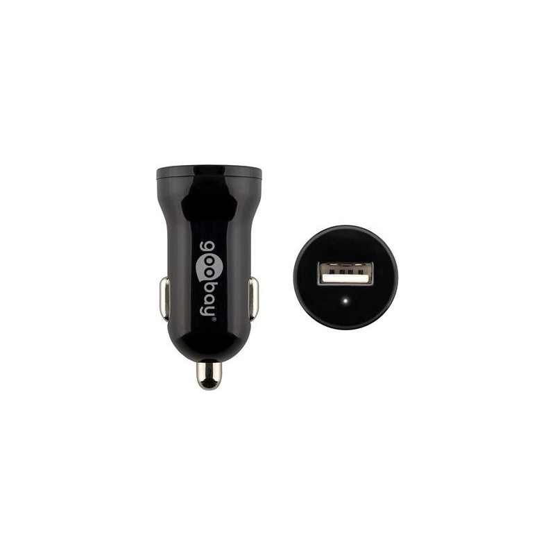 goobay Napájecí 12-24V autoadaptér na 1x USB 1A černý