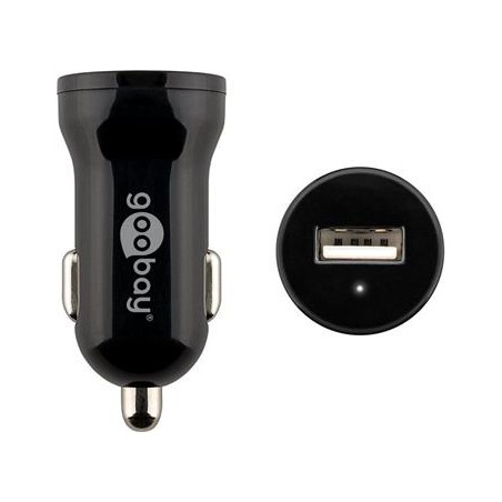 goobay Napájecí 12-24V autoadaptér na 1x USB 1A černý