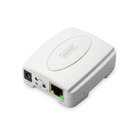 DIGITUS Ethernet print server, 1x USB 2.0 port, 1x LAN port