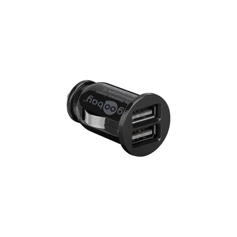 goobay Napájecí 12/24V autoadaptér na 2x USB 3,1A černý