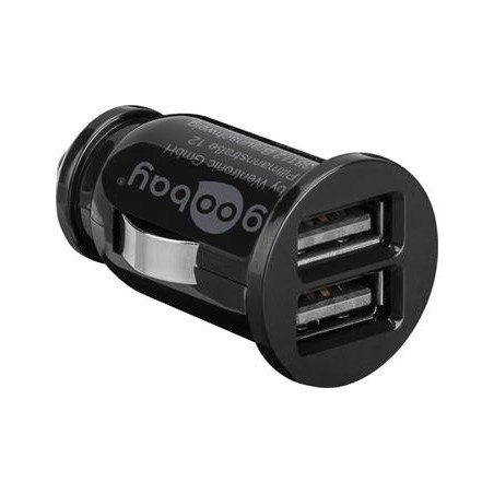 goobay Napájecí 12/24V autoadaptér na 2x USB 3,1A černý