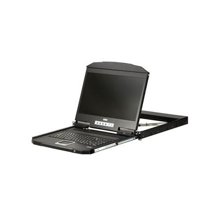 ATEN ultra short console, 18.5" LED LCD, rack 19", klávesnice, touchpad, HDMI/USB