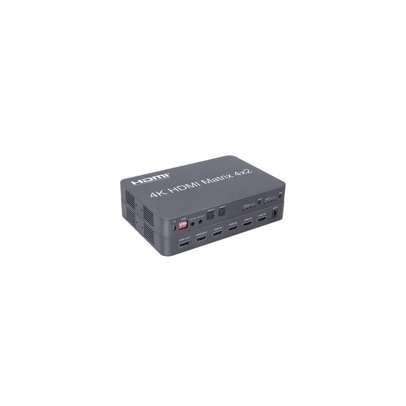 PremiumCord HDMI matrix switch 4:2 s audiem, rozlišení 4Kx2K