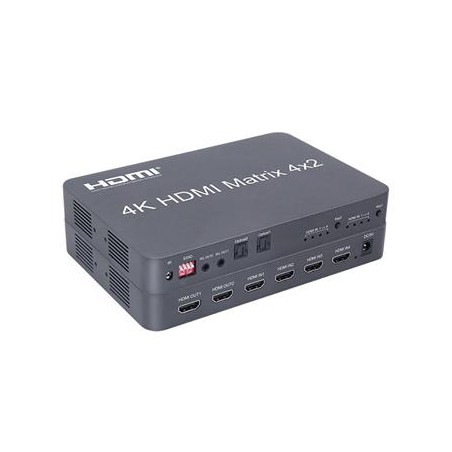 PremiumCord HDMI matrix switch 4:2 s audiem, rozlišení 4Kx2K