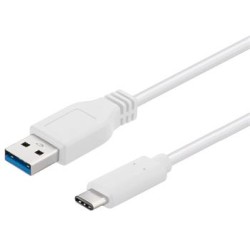 PremiumCord Kabel USB 3.2 konektor C/male - USB 3.0 A/male, bílý, 3m