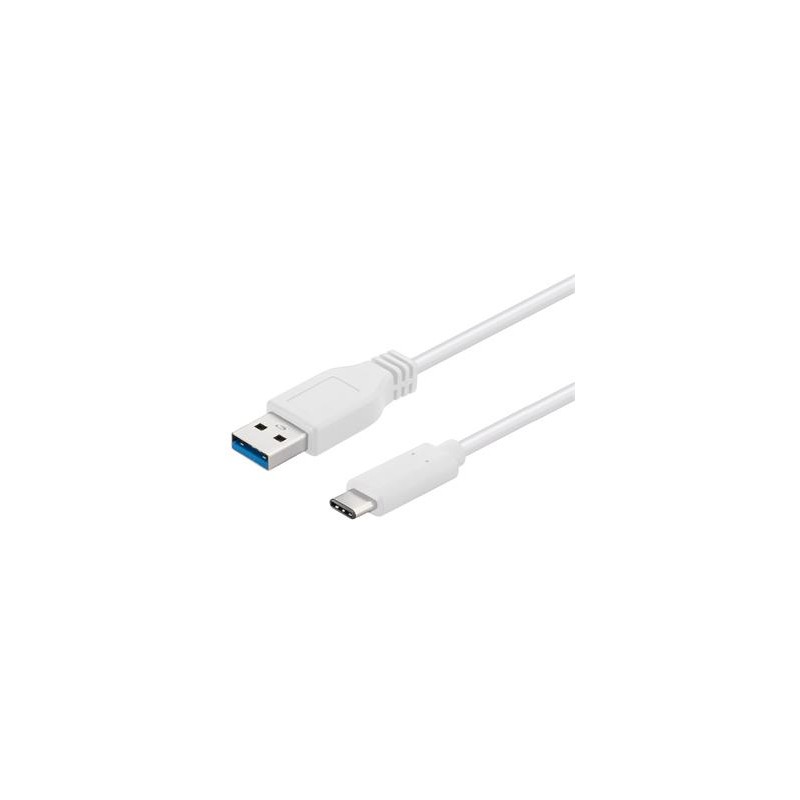 PremiumCord Kabel USB 3.2 konektor C/male - USB 3.0 A/male, bílý, 3m
