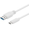 PremiumCord Kabel USB 3.2 konektor C/male - USB 3.0 A/male, bílý, 3m