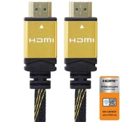 PremiumCord 4K HDMI 2.0b High Speed + Ethernet kabel, zlacené HQ konektory, nylonové provedení, 1,5m