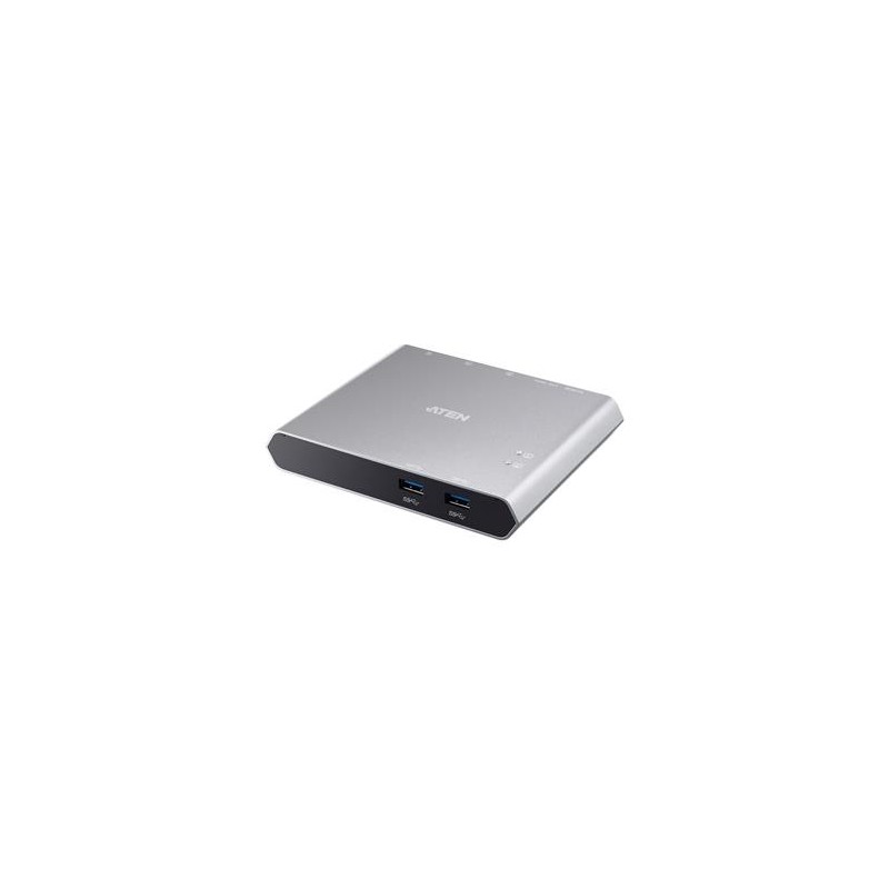 ATEN 2-Port USB-C Gen 1 Dock Switch with Power Pass-through
