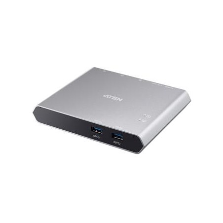 ATEN 2-Port USB-C Gen 1 Dock Switch with Power Pass-through