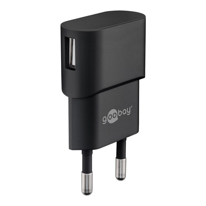 goobay Napájecí a nabíjecí adaptér 230V na USB, max.1A, černý