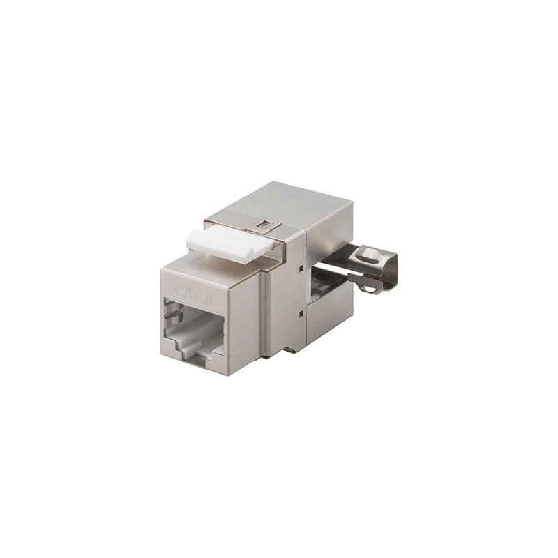 goobay Key stone jack RJ45 Cat6, stíněný,beznástrojový,vývod pod úhlem 90°