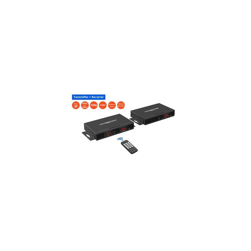 PremiumCord HDMI 1080p matrix IP extender na 120m přes LAN, over Ethernet