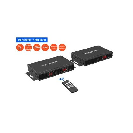 PremiumCord HDMI 1080p matrix IP extender na 120m přes LAN, over Ethernet