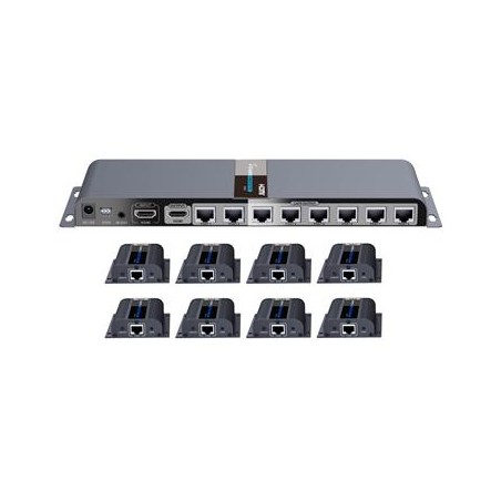 PremiumCord HDMI 1-8 splitter+extender po CAT6/6a/7, FULL HD, 3D