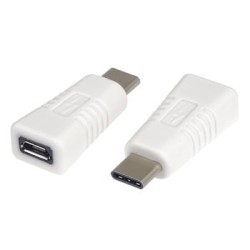PremiumCord Adaptér USB-C konektor male - micro USB 2.0/female, OTG, bílá