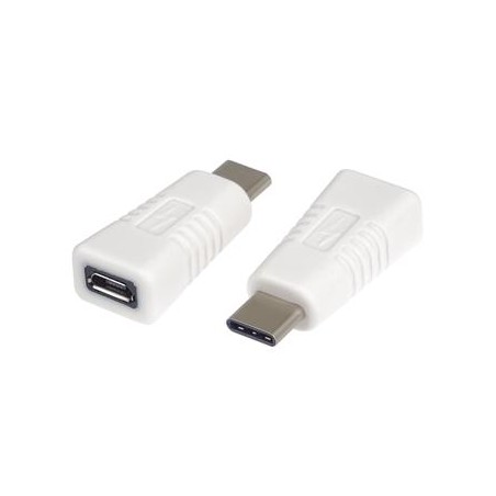 PremiumCord Adaptér USB-C konektor male - micro USB 2.0/female, OTG, bílá